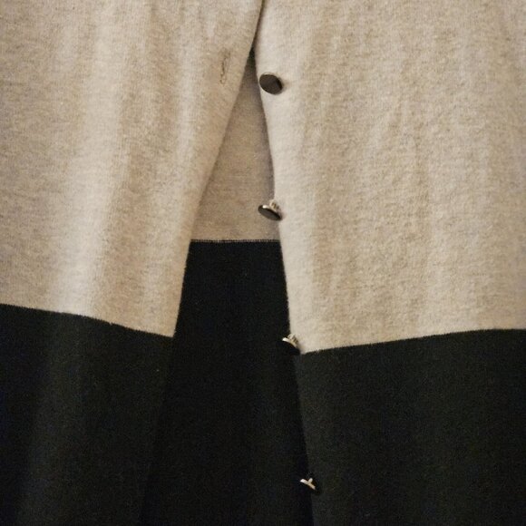 Banana Republic Fall Button black silk cotton Grey Fall cardigan Colorblock  S - Picture 2 of 10